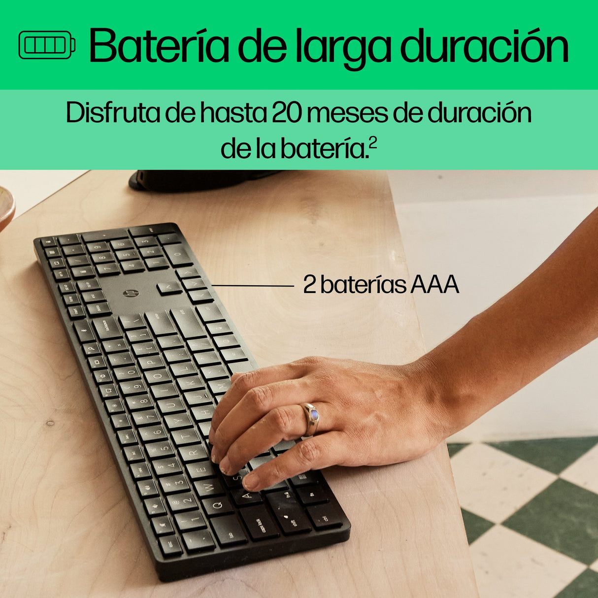 EAN 0196188162163 - HP 450 BLK Programmable Wireless Keyboard teclado RF inalámbrica + USB Negro imagen 7
