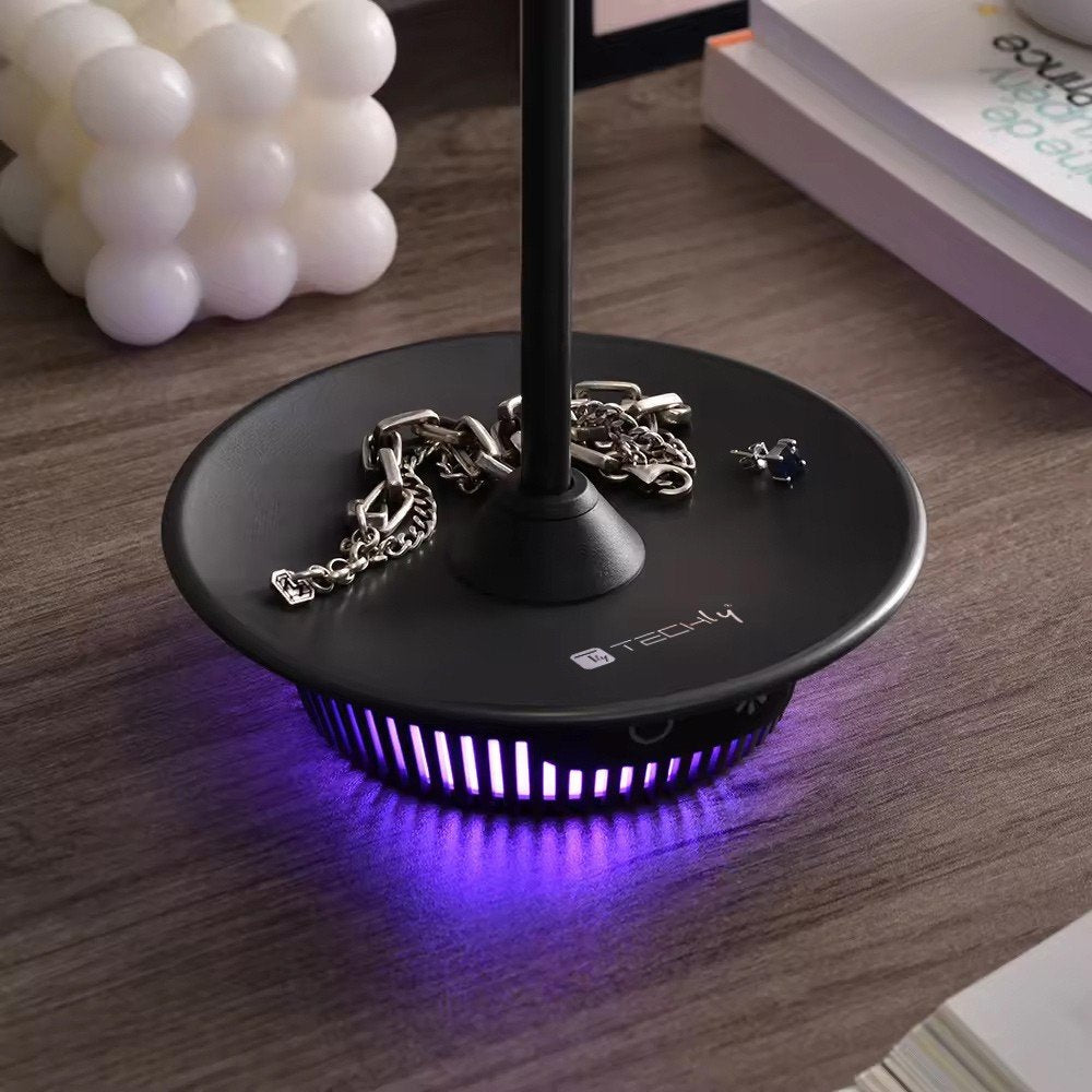 Techly I-Lamp-Table3 Lámpara Led Inalámbrica Con Base Táctil Regulable Rgb