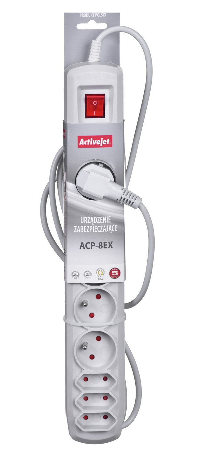 EAN 5901452155452 - Activejet APN-8G/3M-GR base múltiple 8 salidas AC Interior Gris imagen 3