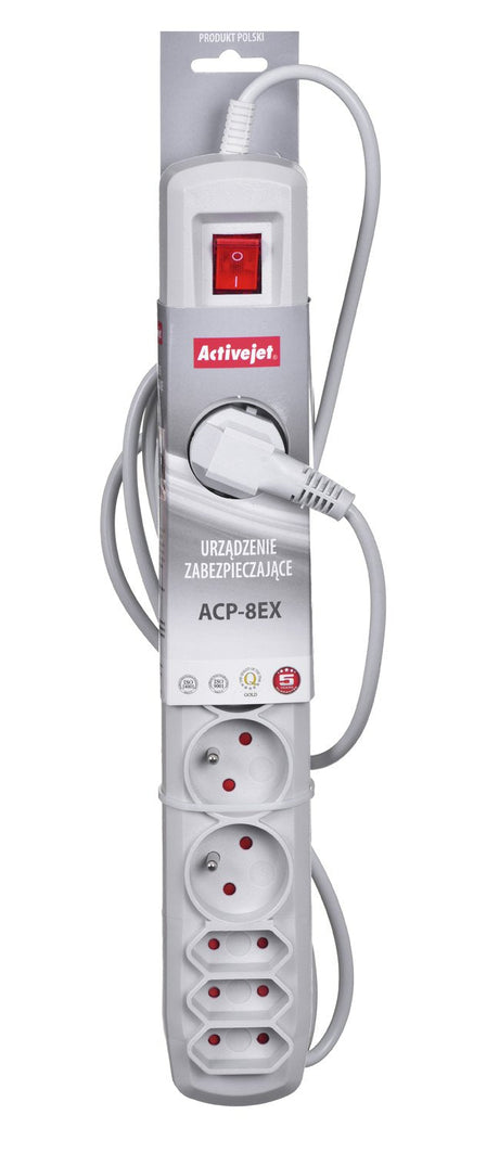 EAN 5901452155452 - Activejet APN-8G/3M-GR base múltiple 8 salidas AC Interior Gris imagen 3
