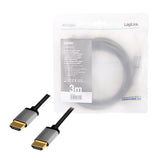Logilink Cha0102 Cable Hdmi A/M To A/M 4k/60 Hz Alu Black/Grey 3m