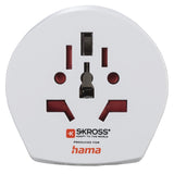 Hama World Travel Pro Adaptador De Viaje Universal - Potencia Hasta 1680w - Voltaje 110-240v - Blanco