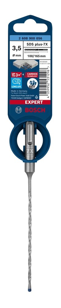 Broca Bosch Professional Expert  Sds-Plus-7x, Ø 3,5 Mm, Longitud Útil 100 Mm 2608900056