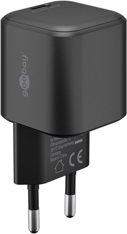 Cargador Rápido Goobay 20w Usb-C Pd Gan (Negro) 76690