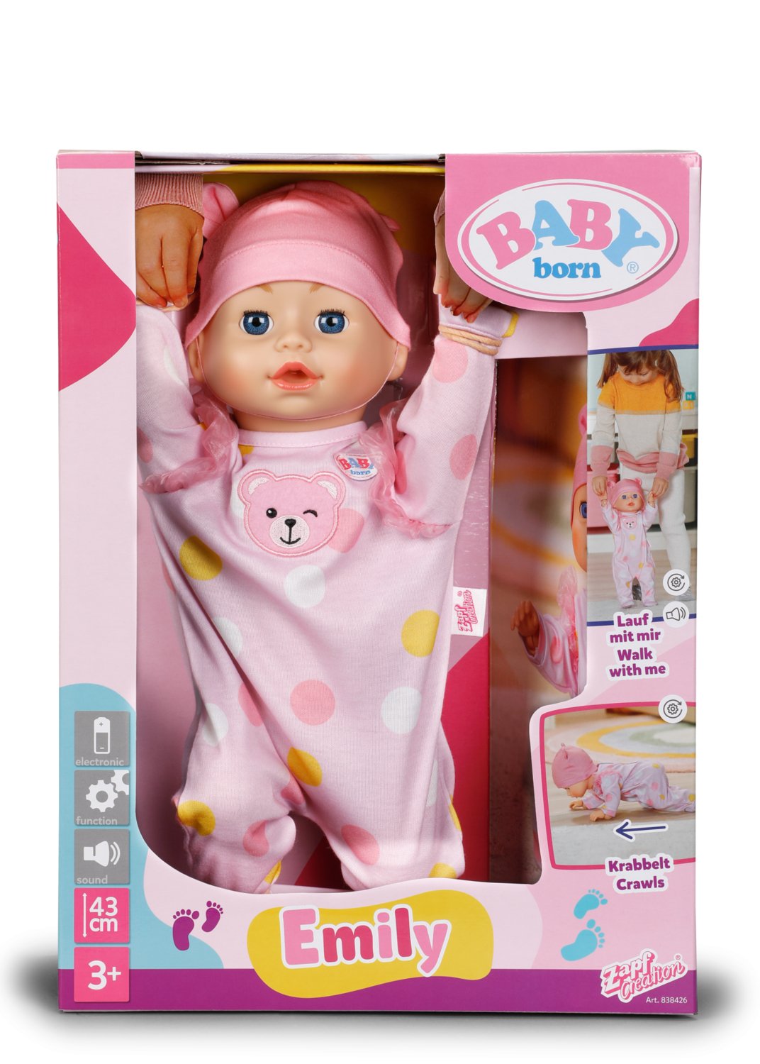 Lalka Baby Born Emily Interaktywna Walk 43cm