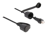 Delock Netzwerkcable Rj45 Stecker Zu Rj45 Stecker Cat.6 Stp Mit Verschlusskappe Outdoor Ip68 Staub- Und Wasserdicht Schwarz 3 M
