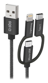 Sbs Usb Zu Micro-Usb (Lightning/Usb-C) Kabel 1,2m Weiá