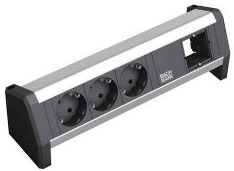 EAN 4016514030439 - Bachmann 3x Schuko 1x GST18 base múltiple 3 salidas AC Negro, Plata imagen 1