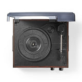Nedis Tocadiscos 33  45  78 Rpm  18 W Conversión A Mp3  Abs  Mdf  Marrón