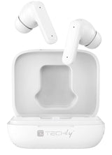 Techly Icc Sb-Blt08w Auriculares Inalámbricos Intrauditivos Bluetooth, Estuche Con Pantalla Lcd, Cancelación De Ruido Anc, Ecualizador