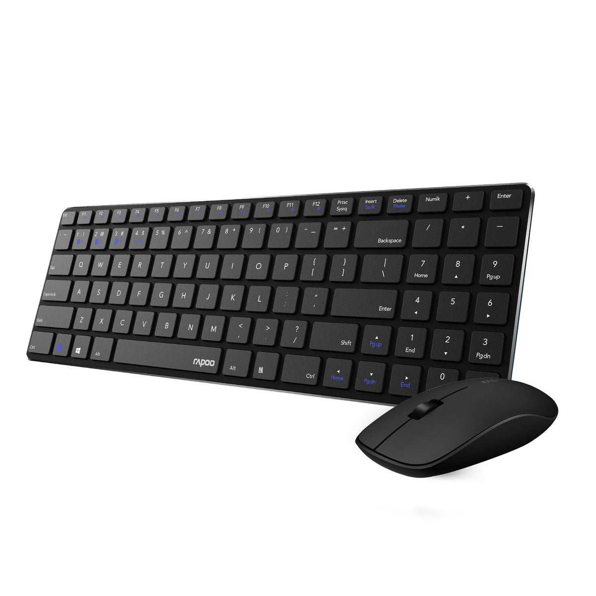 Teclado Rapoo Wireless Y Bluetooth E9300m Portugues 2.4ghz Bt 3.0 4.0 DiseãO Ultrafino Negro