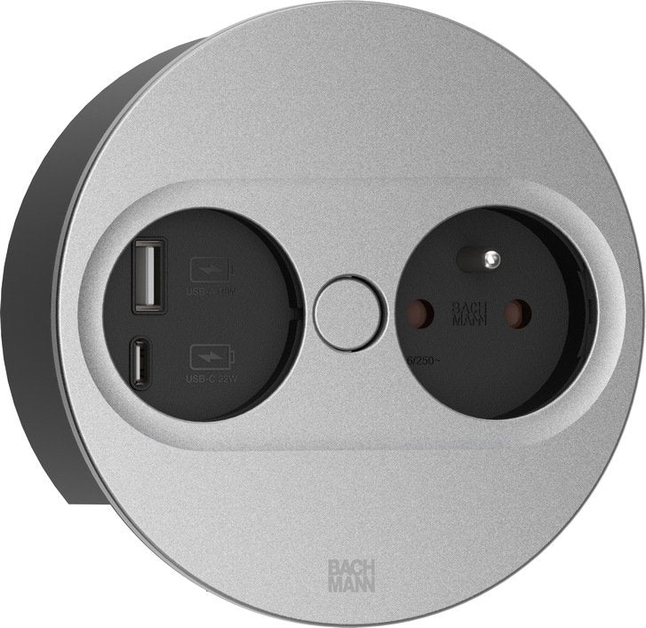 EAN 4057298129131 - Bachmann 946.014 toma de corriente Type E + USB A + USB C Acero inoxidable imagen 1