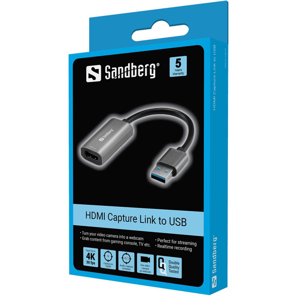 Sandberg Hdmi Capture Link To Usb  4k Gris
