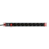 Techly 106893 Regleta Pdu Rack 19" 1u, 8x Schuko, 250v/16a Cable 3m