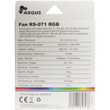 Ventilador Inter-Tech 120 * 120 * 25 Argus Rs-071 Rgb, Kristall-Effek Retail