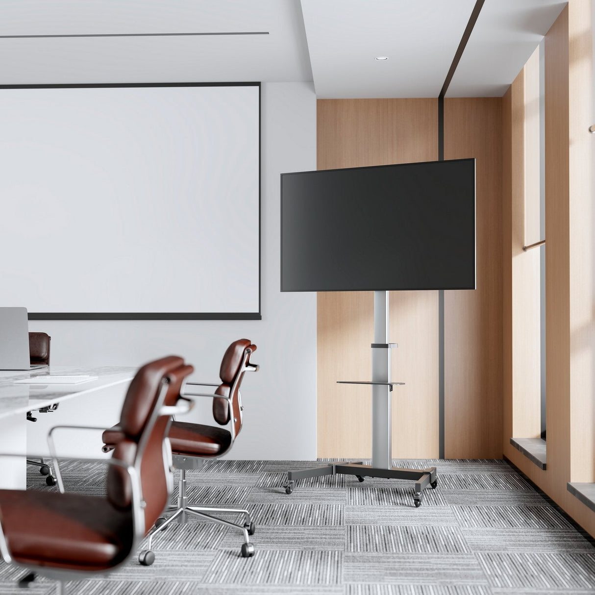 EAN 8436574709087 - AISENS FT86TRE-197 soporte para pantalla de señalización 2,18 m (86") Negro, Plata imagen 7