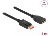 Delock Displayport Cable De Extensión 8k 60 Hz 1 M