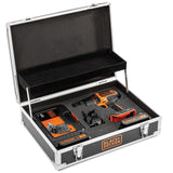 Taladro Atornillador Combinado A Batería Black+Decker Bdchd18b2fc, 18 Voltios Negro/Naranja, 2 Baterías De Iones De Litio De 1,5 Ah, 32 Piezas. Juego De Accesorios, En Caso Bdchd18b2fc-Qw