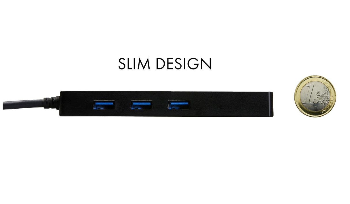 I-Tec Usb 3.0 Slim Hub De 3 Puertos Con Adaptador Gigabit Ethernet Ideal Para Portátiles Ultrabook Tablet Pc Compatible Con Win Y Mac Os