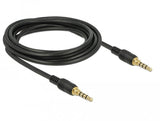 Delock Klinkencable 3,5 Mm 4 Pin Stecker Zu Stecker 3 M Schwarz