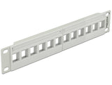 10? Keystone Patchpanel 12 Port Grau