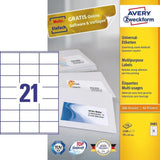 EAN 4004182034811 - Avery 3481 etiqueta autoadhesiva Rectángulo Permanente Blanco 2100 pieza(s) imagen 2