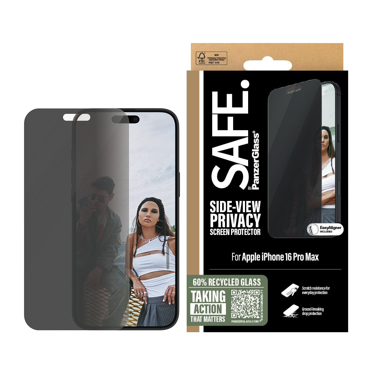 EAN 5715685002847 - PanzerGlass SAFE. by ® Privacy Screen Protector iPhone 16 Pro Max | Ultra-Wide Fit | BULK Protector de pa imagen 2