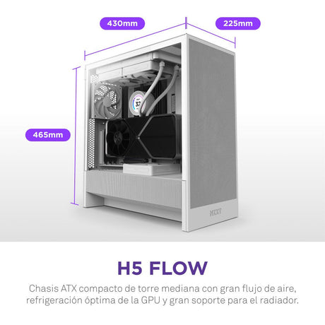 EAN 5056547205847 - NZXT H5 Flow Midi Tower Blanco imagen 6