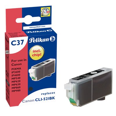 Cartucho Pelikan Canon C37 Cli521 Bk Negro Compatible