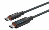 Cable Ansmann Usb 2.0 , Usb-C Stecker > Usb-C Stecker (Anthrazit, 2,0 Meter, Pd 3.1,  Laden Mit Bis Zu 140 Watt, Gesleevt, Integriertes Led Display) 1700-0171