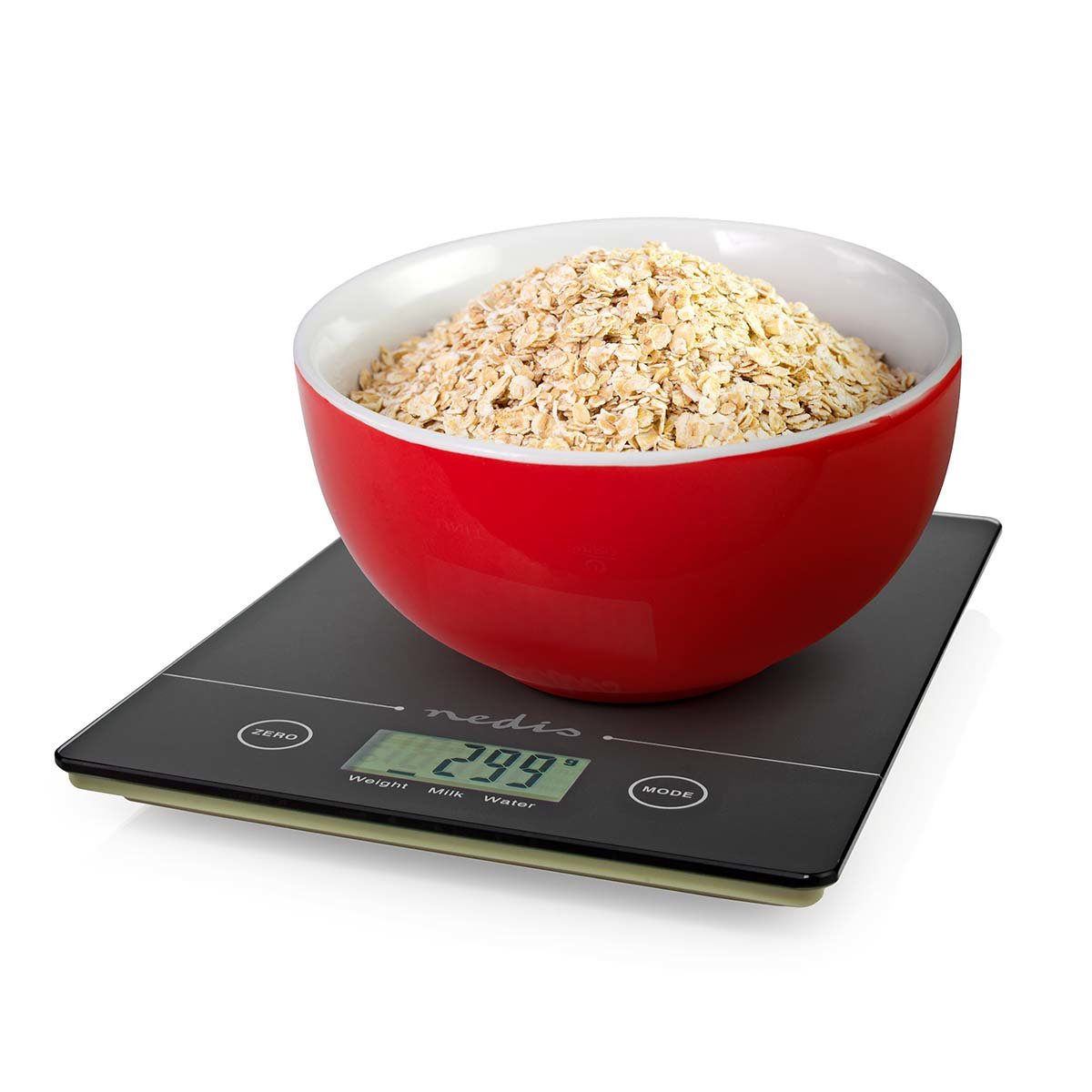 Nedis Bascula De Cocina  Digital  Cristal 3mm / Plastico   Negro