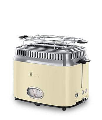 Hobbs Retro Vintage Cream Toaster Creme-Edelstahl
