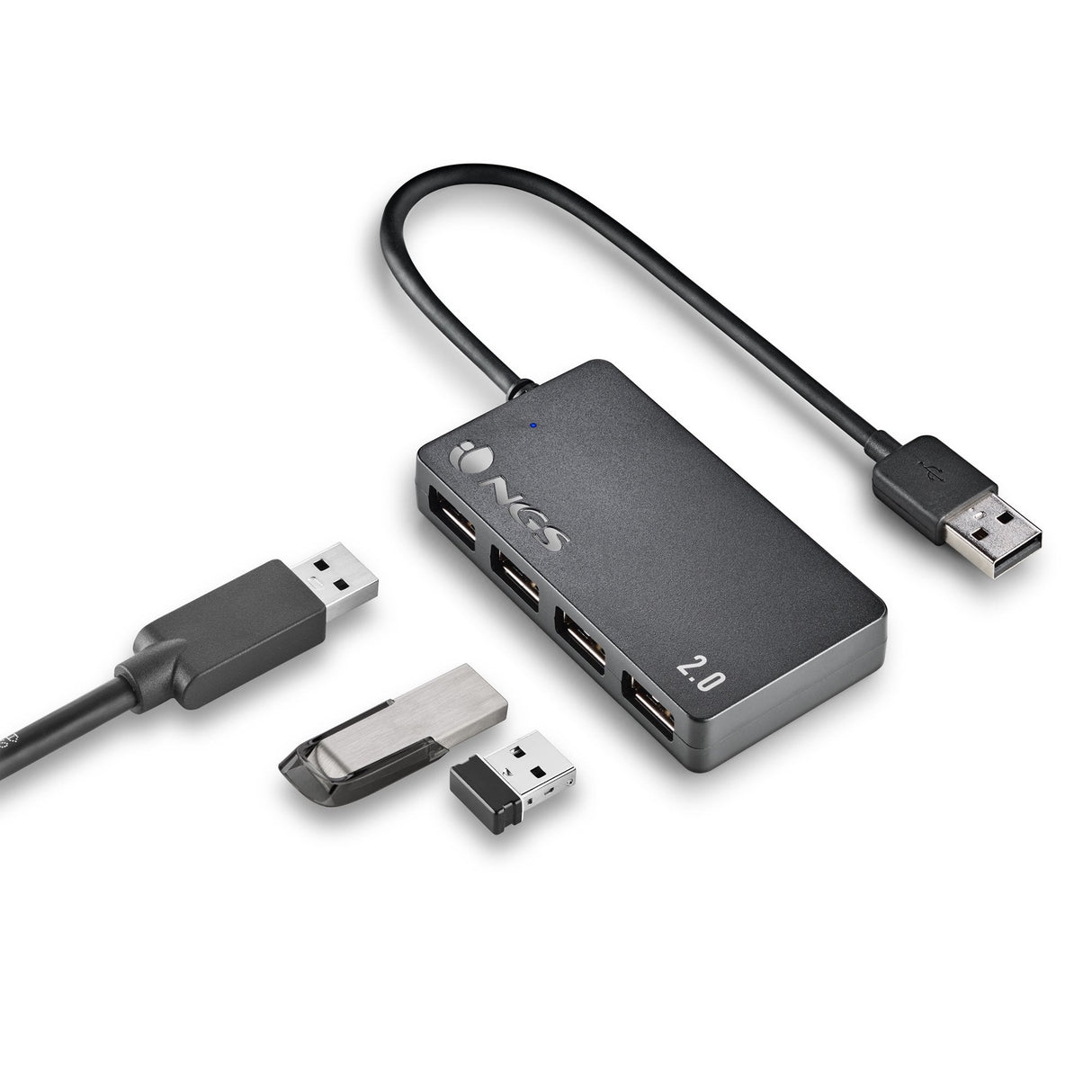 Ngs Ihub4 Tiny Hub Usb 2.0 - 4 Puertos Usb 2.0 - Velocidad Hasta 480mbps