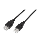 Aisens Cable Extension Usb 2.0 - Tipo A Macho A Hembra - 1.80m - Negro