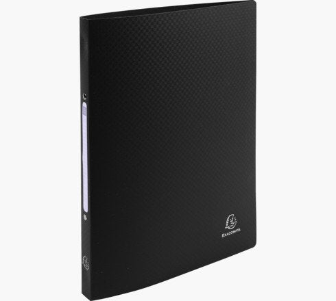 Exacompta Carpeta 2 Anillas 15mm Pp Flexible A4 Con Etiqueta En Lomo Negro
