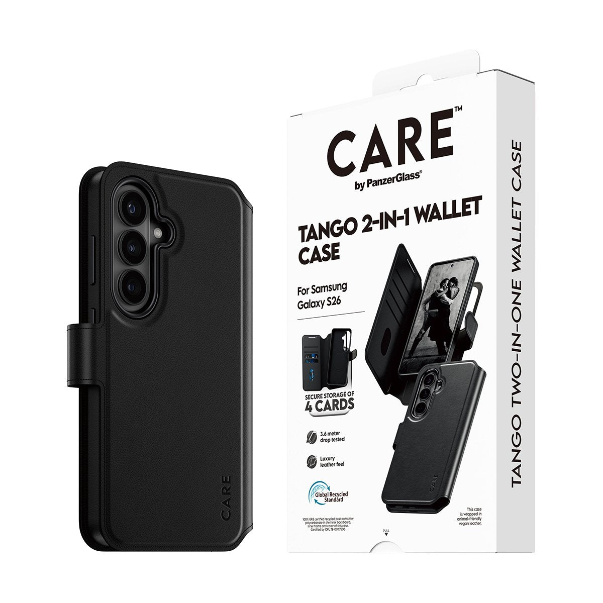 Panzerglass Care By ® Case Tango 2-In-1 Wallet M. Qi Samsung Galaxy S26, Cover, Samsung, Samsung - Galaxy S26, Transparent