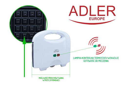 EAN 5901436590286 - Adler AD 311 gofrera 2 barquillo(s) 700 W Negro, Blanco imagen 12