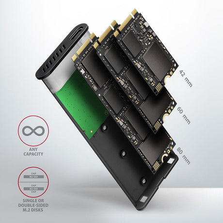 EAN 8595247906311 - Axagon EEM2-SBC externes Gehäuse für M.2 SSDs USB-C 3.2 Gen 2 - schwarz Caja externa para unidad de estad imagen 9