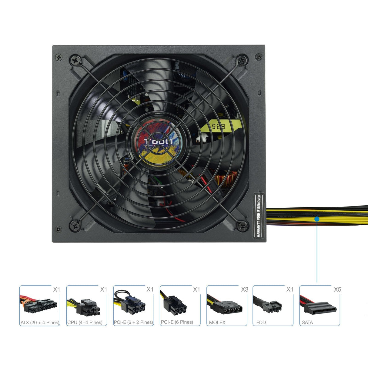 Tooq Fuente De Alimentacion Atx 650w Con Pfc Activo - Negro