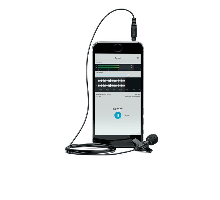 Shure Mvl-3,5mm Lavalier Microphone For Smartphone Tablet