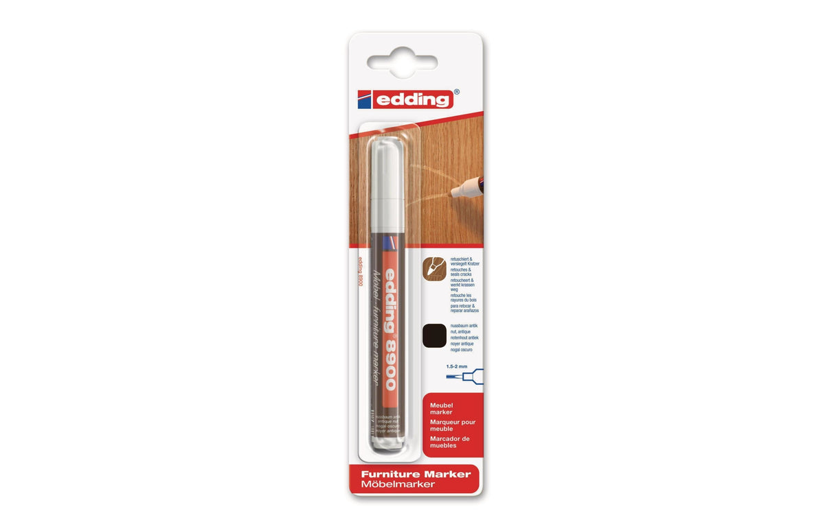 Edding 8900 Rotulador Permanente Para Muebles - Punta Redonda 1.5-2mm - Resistente A La Luz - Secado Rapido - Color