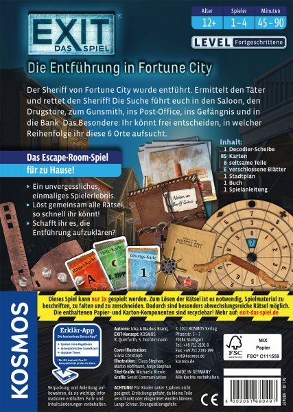 Kosmos Exit - El Secuestro En Fortune City, Juego De Mesa 680497