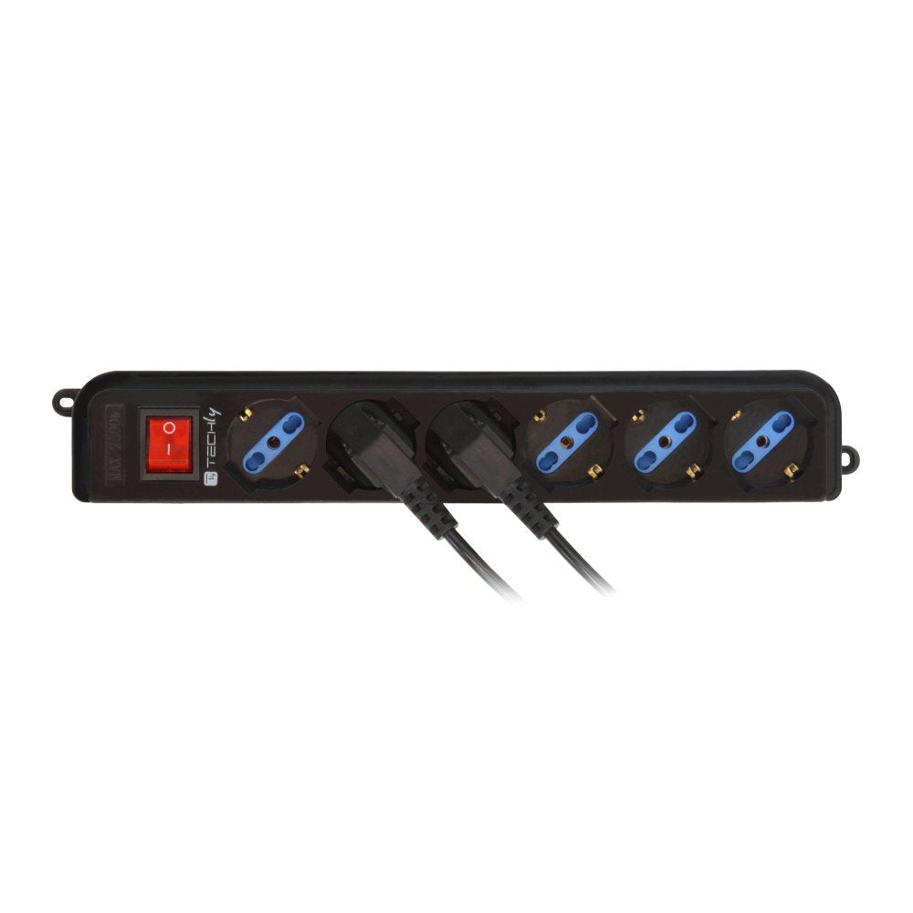 EAN 8057685300415 - Techly IUPS-PCP-6V base múltiple 1,5 m 6 salidas AC Negro imagen 4