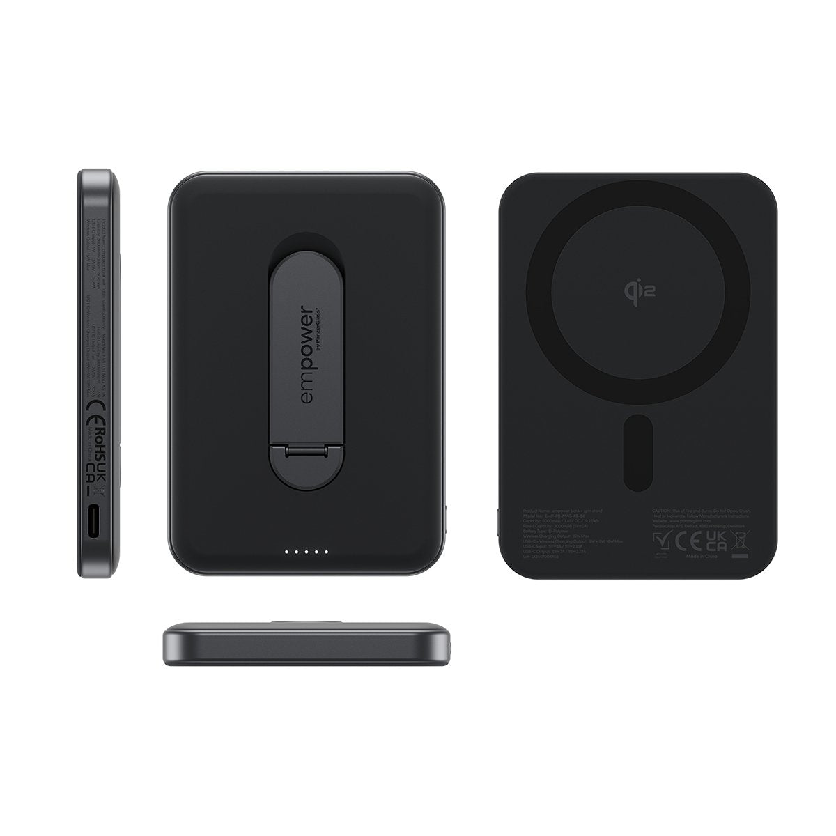 Panzerglass Empower By ® Empower Bank W. Spin Stand  5000mah  Space Black Negro