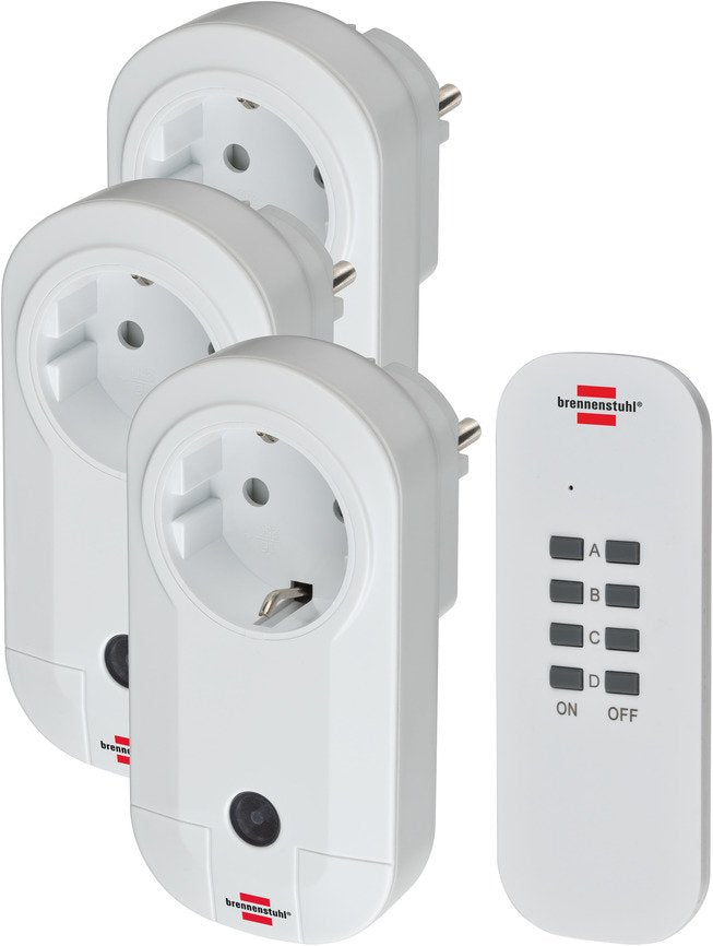 Brennenstuhl Comfort-Line 3-Fach Funkschalt-Set Rc Ce1 3001, Ip20, Blanco