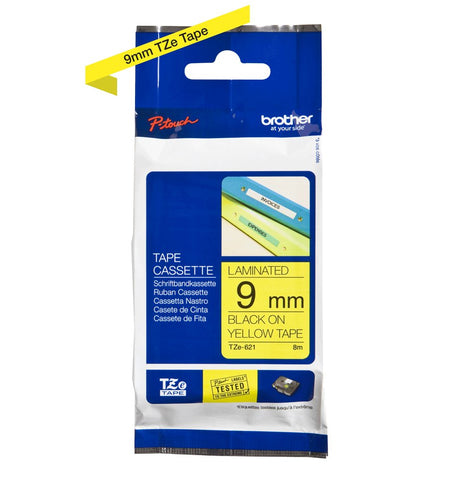 EAN 4977766682244 - Brother TZE-621 cinta para impresora de etiquetas Negro sobre amarillo imagen 2