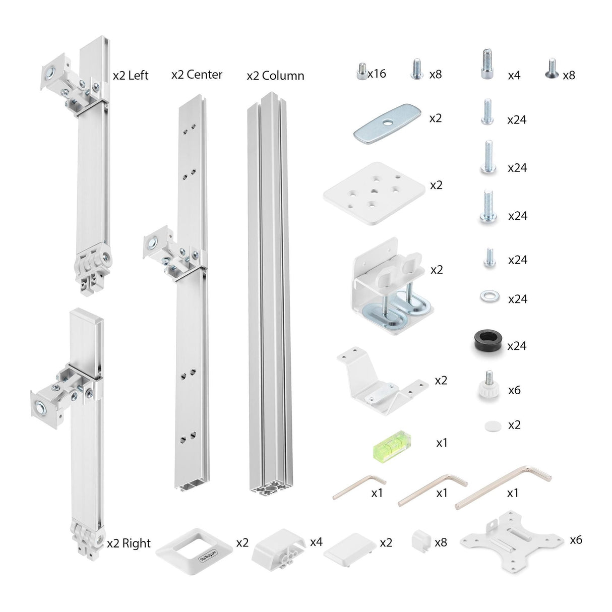 Startech.Com Six-Monitor Desk Mount W  Crossbar, Up To 32 In Screens 17.6lb - Befestigungskit - Für 6 Lcd-Displays - Säule, Dual