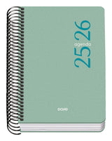 Dohe Esencial Agenda Escolar 25/26 Espiral A6 - Dia Pagina - Papel 70g/M2 - Cubierta En Polipropileno - Verde