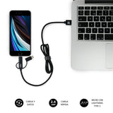 Cargador De Coche Subblim  Sub-Chg-4cc002/ 2 Usb + Cable Usb 3 En 1/ 2.4a/ Negro