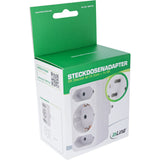 Inline® Power Adapter, Ec Plug A 2x Euro Socket+1x Ec Socket, White